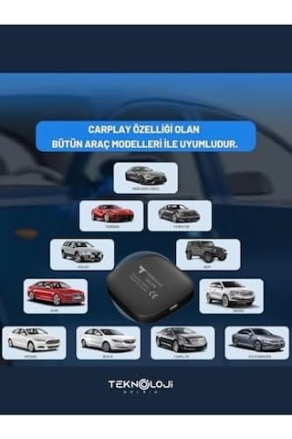 Kablosuz Carplay Ve Android Auto Adaptörü, 2gb Ram 32gb Rom, Türkçe Arayüz, Netflix Ve Youtube Destekli