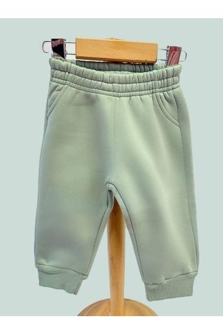 Kız Bebek İçi Şardonlu Kalın Eşofman Alt-15455 Yeşil