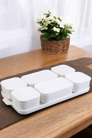 Digithome 6'lı Porselen Kapaklı Kahvaltılık Set Por23-097s7 1-1-289 Krem