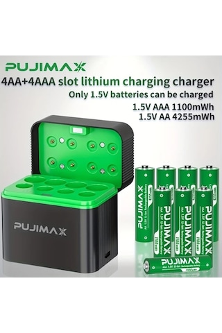 Besthome1 Dream011 Pujımax 8 Hücreli 1.5v Aa Aaa Şarj Cihazı Hızlı Şarj Manyetik Kapak Otomatik Durdurma