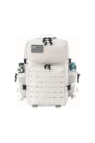 Dashanshop Beyaz Large Outdoor Backpack Dayanıklı Büyük Kapasiteli Outdoor Sırt Çantası Ayarlanabilir Askı Fermuarlı Çok Bölmeli Altın