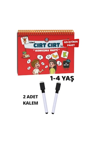 Çocuk Akademi Cırt Cırt Ile Konuşma Vakti Aktiviteli Etkinlik Kitabı Ve 2 Tane Silme Özellikli Kalem