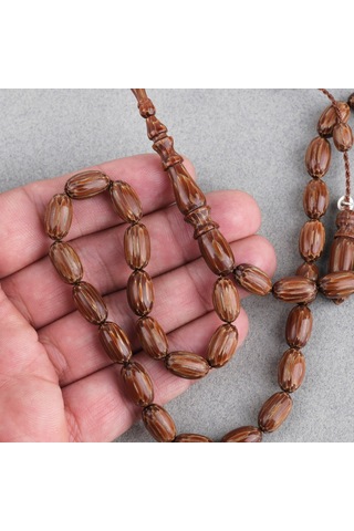 Vahşi Palmiye Ağacı Badem Kesim 7.5x13mm Tesbih