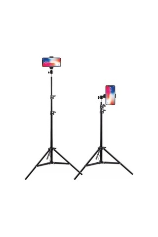Tripod 2.1 Mt 360 Döner Başlıklı Telefon Tutucu Ring Light Metal Işık Stüdyo Lamba Ayağı Diğer