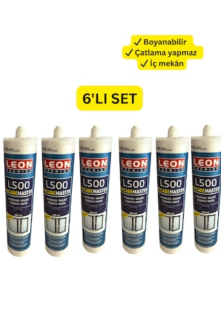 Leon Silikonize Mastik 6 Lı Set Avantaj Paketi Suya Dayanıklı Beyaz