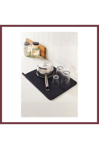 Storeşahin Siyah Renkli Ekstra Emici Bulaşık Kurutma Matı & Mutfak Tezgah Üstü Örtüsü 45x34 Cm Shn0720