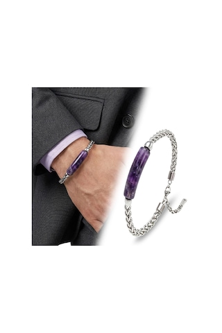Moncuk Design Ametist Doğal Taşlı Ve Ayarlanabilir Çelik Zincir Bileklik 33512b15d8 Çok Renkli
