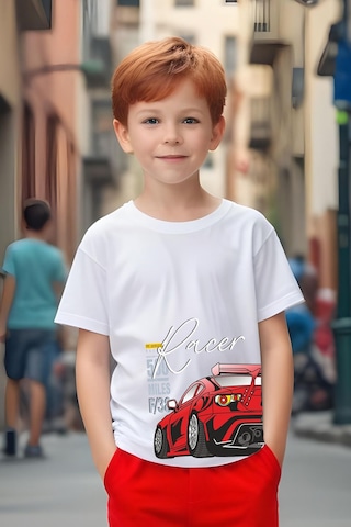 Fyk Kids Erkek Çocuk Racer F/38 Baskılı Alt-üst Takım Kırmızı