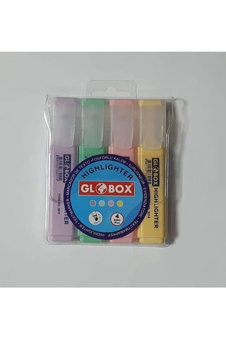 Gorkakırtasiye-Globox Fosforlu Kalem Pastel Renk 4 Lü 3230