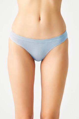 Los Ojos Mavi Fitilli Seamless Klasik Külot Ribbed Classic Mavi