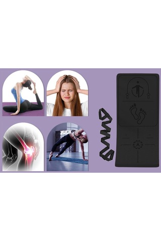 Suntek Atlama İpi Mat Şok Emme Egzersiz Pilates Ev Spor Salonu Siyah