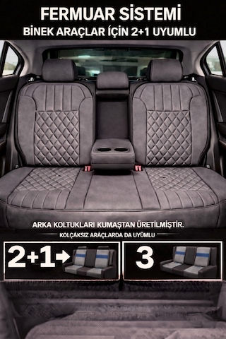 Ford Focus Sedan Ve Hb 2011-2018 Uyumlu Zerafet Serisi Gri 5'li Ortopedik Koltuk Minderi