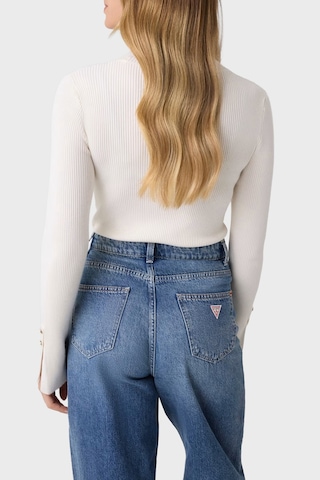 Guess Ls Tn Ellie Slim Fit Balıkçı Yaka Fitilli Kazak W6br29z1417 Kadın Kazak W6br29 Z1417 G012 Beyaz