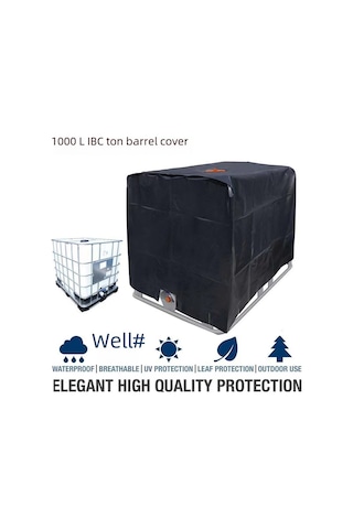 Springsun 1000l Ibc Ton Balonu Kılıfı - Dış Mekan Su Tankı Koruyucu, Isı Yalıtımı, Su Geçirmez, Toz Engeli Poliester Malzeme Gümüş, 120x100x116cm