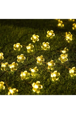 Güneş Enerjili Solar Çiçekli Dekoratif 30 Led Bahçe Lambası, Çok Renkli Diğer