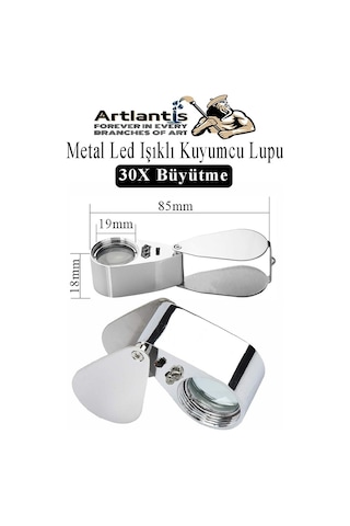 Işıklı Lup Büyüteç Mercek 30x Büyütme 21 Mm 1 Adet 30x Kuyumcu Takı Lupu Paslanmaz Çelik Optik Kaliteli Taşınabilir Lup