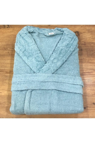 Royam Redline %100 Pamuklu Kısmi Kadife Tekli Bornoz Mint