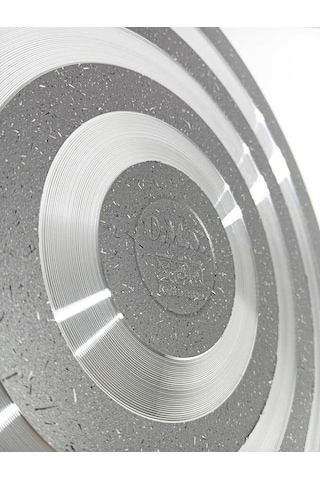 Oms Collection 2 Parça Biogranit 40x9,5 Cm - 10,5 Litre Basık Tencere 3312 - Gri Gri