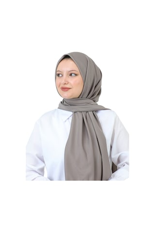 Şal Zarif Başörtüsü Eşarp Tesettür Giyim Uzun Abiyelik Koyu Vizon