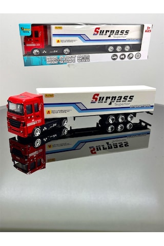 Diecast Metal Tır Oyuncak Süper Power Truck 24 Çek Bırak Tır - Kırmızı
