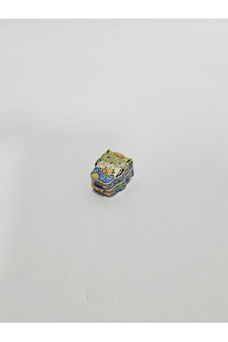 Antika Cloisonne Minyatür Kutu 3,4x2,7cm 086