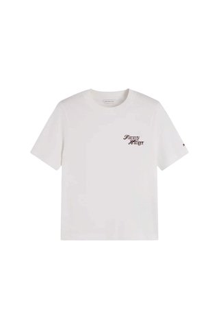 Tommy Hilfiger Scrıpt New Reg C-nk S/s Tshırt Kadın Beyaz T-shirt - Ww0ww52360