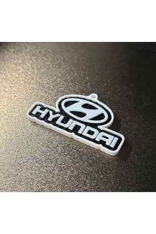 Markanıza Özel Petek Desenli Hyundaı Yazılı Logolu 3d Anahtarlık