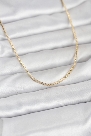 Cm 14k Gold Renk Kare Zincirli Model 60 Cm Kadın Kolye - Lisinya altın