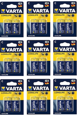 Varta 4114 Longlife Alkalin Orta Boy C Pil 2 x 9'lu