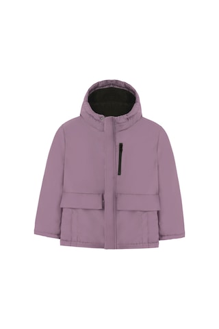 Kız Çocuk Taş İçi Kürklü Su Ve Rüzgar Geçirmez Kapüşonlu 3 Cep Kışlık Mont Mürdüm