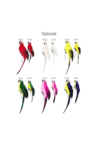 Tenfowee 35cm Sarı Köpük Ve Tüy Simülasyon Papağan - Ev Dekorasyonu, Vitrin Ve Bahçe Süs Eşyası