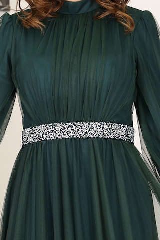 Alia Şık Taş Detaylı Büyük Beden Tesettür Abiye - Alya İndigo