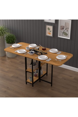 Asra Trend Metal Ayaklı Katlanır Mutfak Masası KM-31 %100 MDF Akıllı Yemek Masası Petra