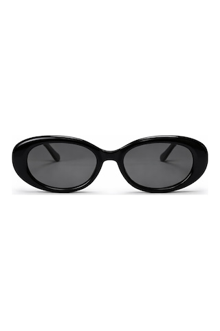 Jurvin Siyah Retro Oval Kalın Kemik Çerçeve Unisex Uv400 Vintage Retro Güneş Gözlüğü