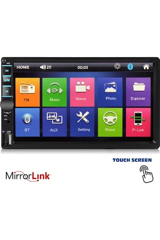 DOUBLE TEYP 7 4X45W MİRRORLİNK BT/USB/SD/FM/AUX KAMERALI KAMOSONIC KS-G755