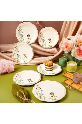 Fecra Doğa 6 Parça Pasta Tabağı Seti