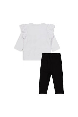 Civil Baby Fiyonk Baskılı 6-18 Ay Takım - Beyaz Beyaz-siyah