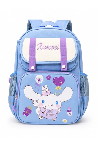 Cinnamoroll Baskılı Özel Tasarım Ortopedik Su Geçirmez Okul Çantası Ve Kalemlik Seti Mavi