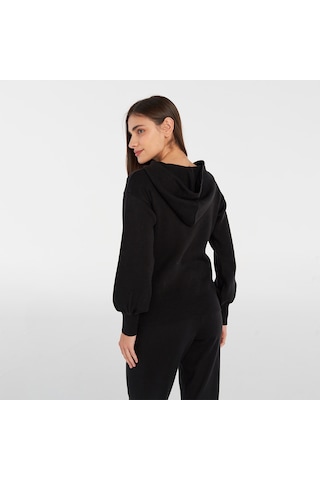Hummel Jode Knit Kadın Siyah Kapüşonlu Sweatshirt Siyah