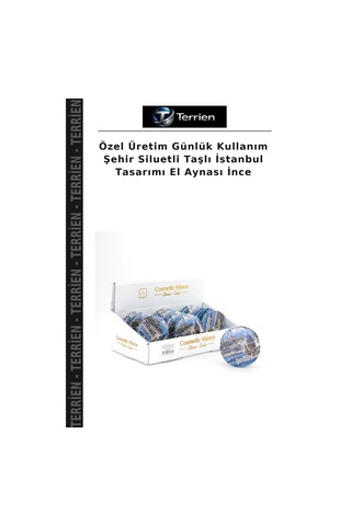 Özel Üretim Günlük Kullanım Şehir Siluetli Taşlı İstanbul Tasarımı El Aynası İnce Diğer