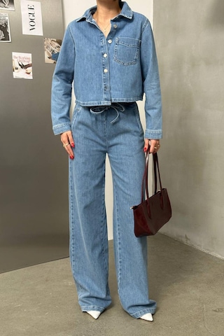 Lacarino 7888 Palazzo Kadını Jean Pantolon Lıght Blue