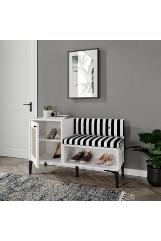 Trio White Tarz Ayakkabılık %100mdf Beyaz