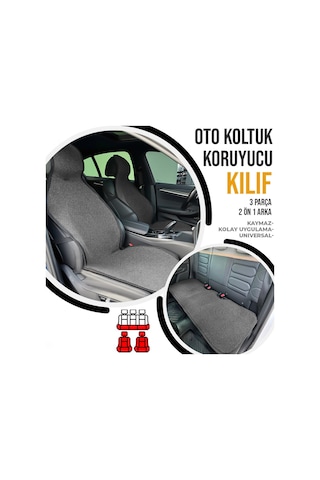 Oto Koltuk Koruyucu Kılıf Füme Universal 2+1 Parça Ön Arka A+ Kalite