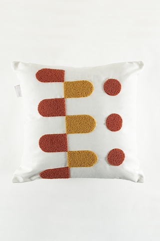 Koza Home Craft Hardal Kiremit Dairesel Desenli Boncuk Elyaf İç Dolgulu Kır Hardal