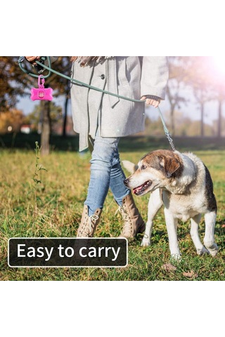 Karabinalı Çanta Köpek Dışkı Torbası Dağıtıcısı, 1 Rulo Köpek Kaka Poşeti Dahil, Tasmaya Takılabilir Dog