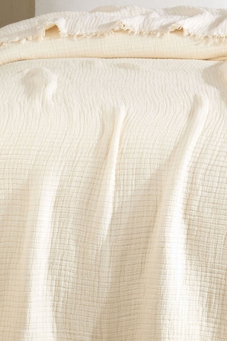 Varol Tek Kişilik 5 Katlı %100 Pamuk Müslin Yatak Örtüsü - Krem Krem/160x230cm Krem