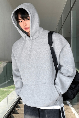 Genius Store Erkek Sweatshirt Kanguru Cepli İçi Polarlı 3 İplik Kapüşonlu Oversize Sweatshirt Kanguru-sweatshırt Gri