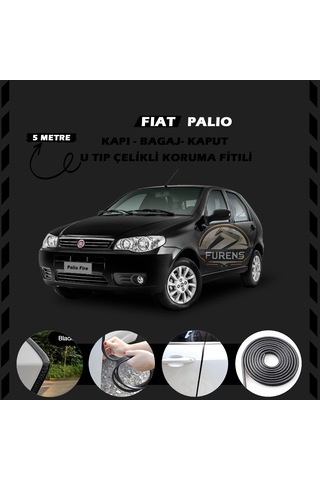 Fiat Palio Oto Araç Kapı Koruma Fitili 5 Metre Parlak Siyah Renk