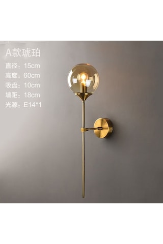 Modern Minimalist Cam Duvar Lambası Oturma Odası İskandinav Yaratıcı Yatak Odası Başucu Lambası Ayna Önü Koridor Arka Duvar Lambası Ampulsüz Tip A Kehribar. Kehribar