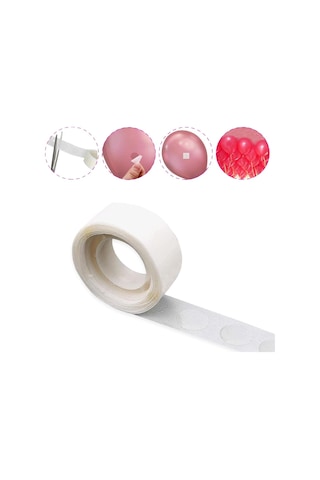 Balon Bandı 1 Paket 100 Adet Çift Taraflı Balon Yapıştırma Bandı Tüm Yaşlar